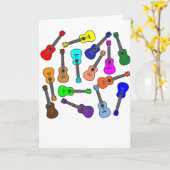 Kleurrijke Ukuleles Kaart (Gele Bloem)