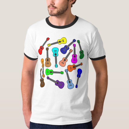 Kleurrijke Ukuleles T-shirt (Voorkant)