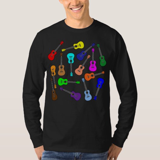 Kleurrijke Ukuleles T-shirt (Voorkant)
