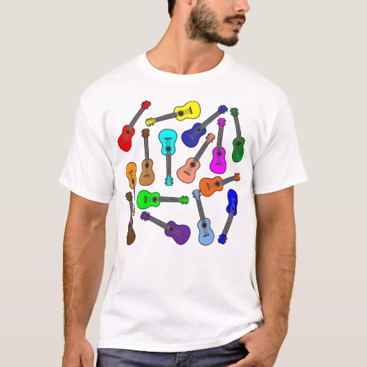 Kleurrijke Ukuleles T-shirt (Voorkant)