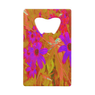 Kleurrijke Ultra-Violette, Magenta en Rode Wilde B Creditkaart Flessenopener