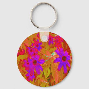 Kleurrijke Ultra-Violette, Magenta en Rode Wilde B Sleutelhanger
