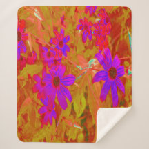 Kleurrijke ultraviolet, magenta en rode wilde bloe