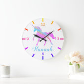 Kleurrijke Unicorn Grote Klok (Huis)