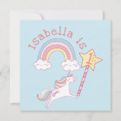 kleurrijke Unicorn Magic Wand Birthday Bedankkaart (Voorkant)