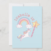kleurrijke Unicorn Magic Wand Birthday Kaart (Voorkant)