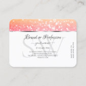 Kleurrijke Unicorn Pastel Rainbow Glitter Initiale Visitekaartje (Achterkant)