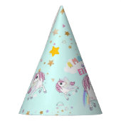 Kleurrijke Unicorn Rainbow Cute Magical Pink Feesthoedjes (Links)