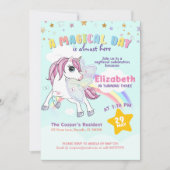 Kleurrijke Unicorn Rainbow Cute Magical Pink Kaart (Voorkant)