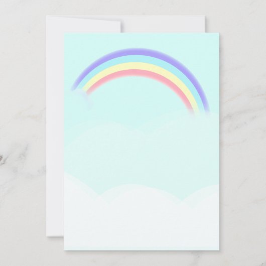 Kleurrijke Unicorn Rainbow Cute Magical Pink Kaart (Achterkant)