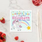 Kleurrijke Unicorn Rainbow Cute Magical Pink Servet (Insitu)