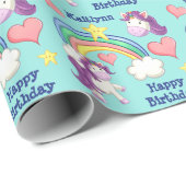 Kleurrijke Unicorn regenboogkinderen van afgelopen Cadeaupapier (Rol Hoek)