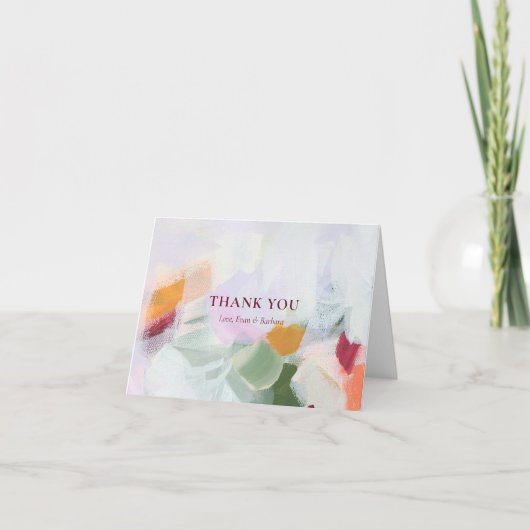 Kleurrijke unieke Abstracte kunst Dank u Notitiekaartje (Voorkant)