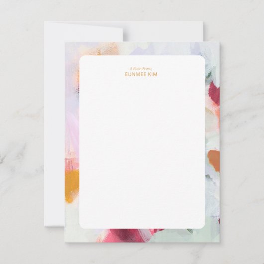 Kleurrijke unieke Abstracte kunst gepersonaliseerd Notitiekaartje (Voorkant)
