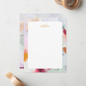 Kleurrijke unieke Abstracte kunst gepersonaliseerd Notitiekaartje (Voorkant / Achterkant in situ)