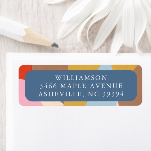 Kleurrijke unieke Abstracte retour adres vakantie Etiket (Insitu)