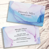 Kleurrijke unieke blauwe roze inkt ontwerper visitekaartje