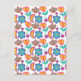 Kleurrijke unieke bloemen briefkaart