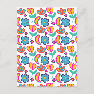 Kleurrijke unieke bloemen briefkaart