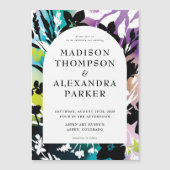 Kleurrijke & Unieke Bloemen Bruiloft Uitnodiging M Magnetische Uitnodiging (Voorkant)