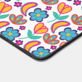 Kleurrijke unieke bloemen bureaumat (Hoek)