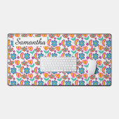 Kleurrijke unieke bloemen bureaumat (Keyboard & Muis)