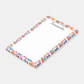Kleurrijke unieke bloemen post-it® notes (Schuin)
