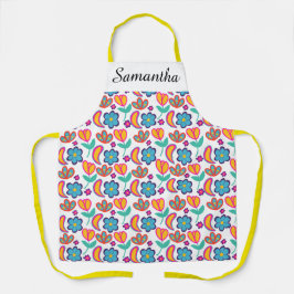 Kleurrijke unieke bloemen schort