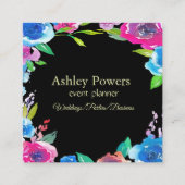 Kleurrijke Unieke Bloemige Vierkante Zakelijke Vis Vierkante Visitekaartje (Voorkant)