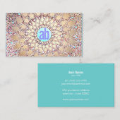 Kleurrijke, unieke gouden en feestelijke monogram visitekaartje (Voorkant / Achterkant)