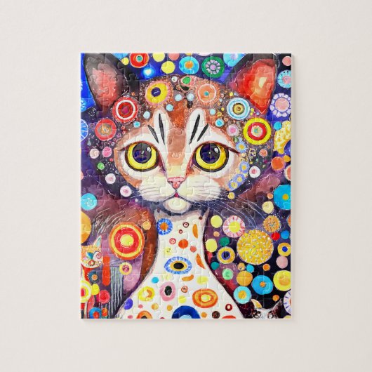 Kleurrijke unieke kitten legpuzzel (Verticaal)