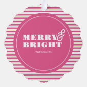 Kleurrijke unieke roze kerst ornament kaart (Achterkant)