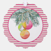 Kleurrijke unieke roze kerst ornament kaart (Voorkant)