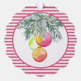 Kleurrijke unieke roze kerst ornament kaart