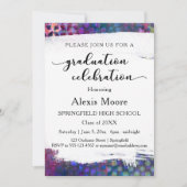 Kleurrijke, unieke uitnodiging voor afstudeerfeest (Voorkant)