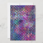 Kleurrijke, unieke uitnodiging voor afstudeerfeest (Achterkant)