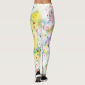 Kleurrijke, unieke verfvlek-regenboog leggings (Achterkant)