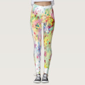 Kleurrijke, unieke verfvlek-regenboog leggings (Voorkant)