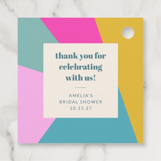 Kleurrijke Unique Custom Vrijgezellenfeest dank u Bedankjes Labels (Achterkant)