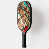 Kleurrijke Upcycled Art Pickleball Paddle (Links)