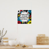 Kleurrijke Urban Graffiti Custom Quote Poster (Keuken)
