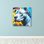 Kleurrijke Urban Graffiti Street Art Pitbull Lover Canvas Afdruk (Insitu (Houten vloer))