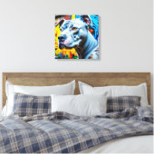 Kleurrijke Urban Graffiti Street Art Pitbull Lover Canvas Afdruk (Insitu (Slaapkamer))