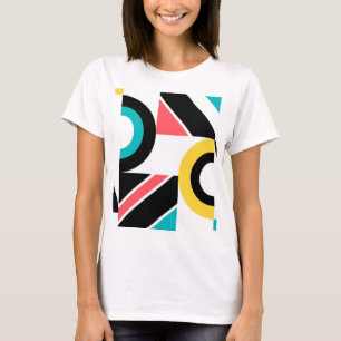 Kleurrijke, urbane, trendy, moderne geometrische k t-shirt