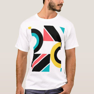 Kleurrijke, urbane, trendy, moderne geometrische k t-shirt