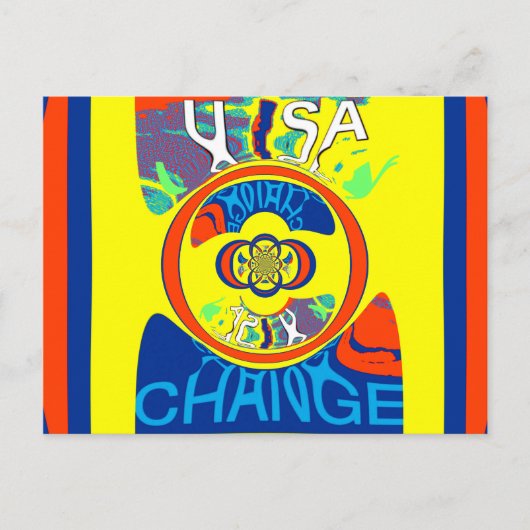 Kleurrijke USA Change: een feestelijk ontwerp Briefkaart (Voorkant)