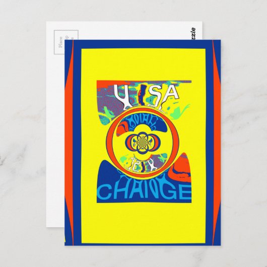 Kleurrijke USA Change: een feestelijk ontwerp Briefkaart (Voorkant / Achterkant)