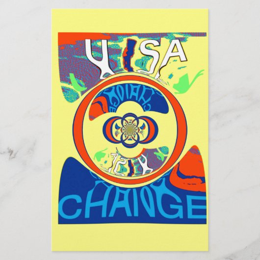 Kleurrijke USA Change: een feestelijk ontwerp Briefpapier (Voorkant)