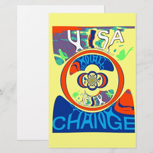 Kleurrijke USA Change: een feestelijk ontwerp Briefpapier (Voorkant / Achterkant)
