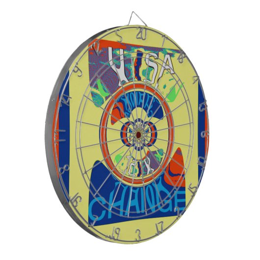 Kleurrijke USA Change: een feestelijk ontwerp Dartbord (Voorkant Links)